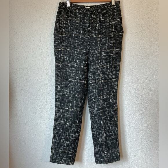 NWT L’agence Logan Tweed Trousers Size 2 Black Gold - Picture 4 of 9